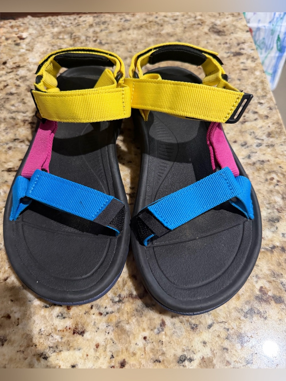 Teva Kids Multicolor Strap Sandals - Yellow, Blue, Pink